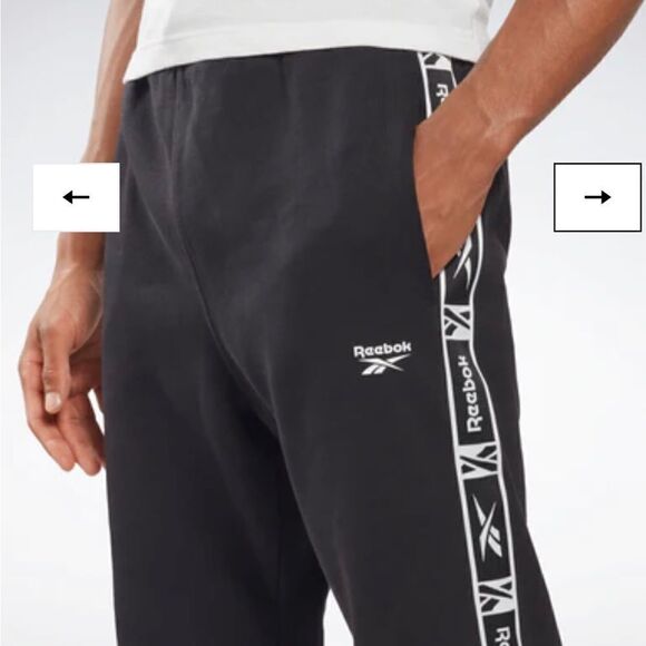 Reebok Men’s Training Essentials Tape Joggers Size: XLarge Color: Black/White - Picture 4 of 6